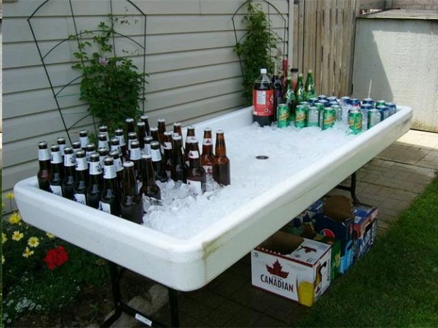 Fill 'N Chill Party Table with alcohol