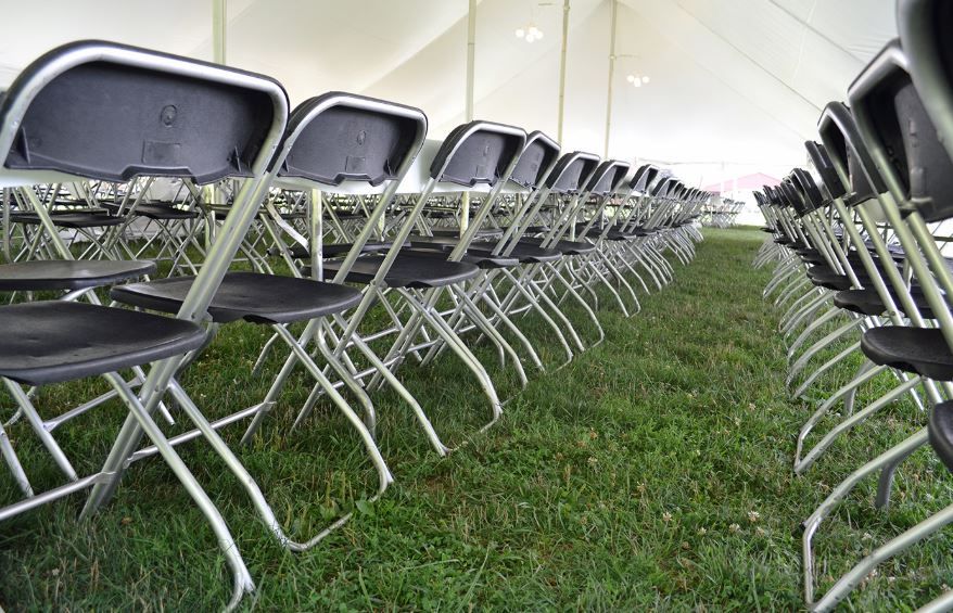 Alloyfold chairs in a row